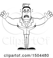 Clipart Of A Black And White Scared Buff African American Male Teacher Royalty Free Vector Illustration