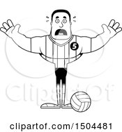 Poster, Art Print Of Black And White Scared Buff African American Male Volleyball Player