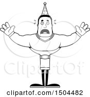 Clipart Of A Black And White Scared Buff African American Male Wizard Royalty Free Vector Illustration