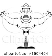 Clipart Of A Black And White Scared Buff African American Male Christmas Elf Royalty Free Vector Illustration