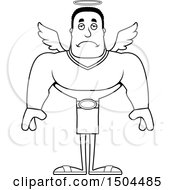 Poster, Art Print Of Black And White Sad Buff African American Male Angel
