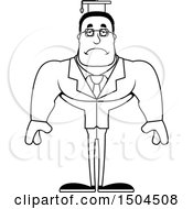 Clipart Of A Black And White Sad Buff African American Male Teacher Royalty Free Vector Illustration