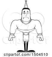 Clipart Of A Black And White Sad Buff African American Male Wizard Royalty Free Vector Illustration