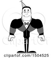 Poster, Art Print Of Black And White Happy Buff African American Party Man