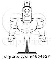 Clipart Of A Black And White Happy Buff African American Male Prince Royalty Free Vector Illustration