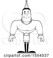Clipart Of A Black And White Happy Buff African American Male Wizard Royalty Free Vector Illustration