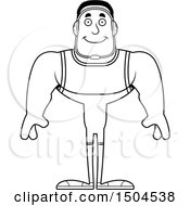 Clipart Of A Black And White Happy Buff African American Male Wrestler Royalty Free Vector Illustration