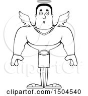 Clipart Of A Black And White Surprised Buff African American Male Angel Royalty Free Vector Illustration