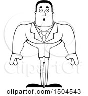 Clipart Of A Black And White Surprised Buff African American Business Man Royalty Free Vector Illustration