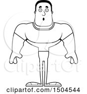 Clipart Of A Black And White Surprised Buff African American Casual Man Royalty Free Vector Illustration