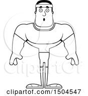Clipart Of A Black And White Surprised Buff African American Fitness Man Royalty Free Vector Illustration