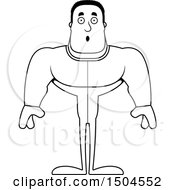 Clipart Of A Black And White Surprised Buff African American Man In Pjs Royalty Free Vector Illustration