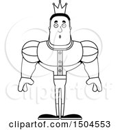 Clipart Of A Black And White Surprised Buff African American Male Prince Royalty Free Vector Illustration