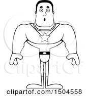 Clipart Of A Black And White Surprised Buff African American Male Super Hero Royalty Free Vector Illustration