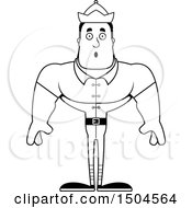 Clipart Of A Black And White Surprised Buff African American Male Christmas Elf Royalty Free Vector Illustration