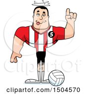 Clipart Of A Drunk Buff Caucasian Male Volleyball Player Royalty Free Vector Illustration