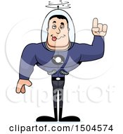 Clipart Of A Drunk Buff Caucasian Male Space Guy Royalty Free Vector Illustration