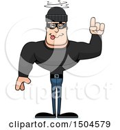 Clipart Of A Drunk Buff Caucasian Male Robber Royalty Free Vector Illustration