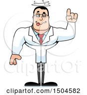 Clipart Of A Drunk Buff Caucasian Male Scientist Royalty Free Vector Illustration