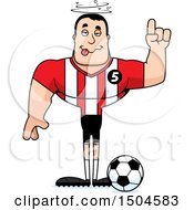 Clipart Of A Drunk Buff Caucasian Male Soccer Player Athlete Royalty Free Vector Illustration