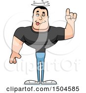 Clipart Of A Drunk Buff Casual Caucasian Man Royalty Free Vector Illustration