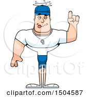 Clipart Of A Drunk Buff Caucasian Male Coach Royalty Free Vector Illustration