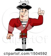 Clipart Of A Drunk Buff Caucasian Male Pirate Captain Royalty Free Vector Illustration