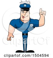 Poster, Art Print Of Buff Caucasian Male Police Officer With An Idea