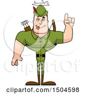 Clipart Of A Drunk Buff Caucasian Male Archer Or Robin Hood Royalty Free Vector Illustration