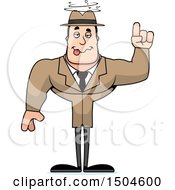 Clipart Of A Drunk Buff Caucasian Male Detective Royalty Free Vector Illustration