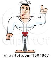 Clipart Of A Drunk Buff Caucasian Karate Man Royalty Free Vector Illustration