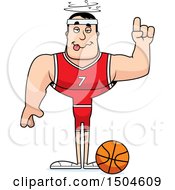 Clipart Of A Drunk Buff Caucasian Male Basketball Player Royalty Free Vector Illustration