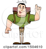 Clipart Of A Drunk Buff Caucasian Male Hiker Royalty Free Vector Illustration