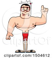 Clipart Of A Drunk Buff Caucasian Male In Snorkel Gear Royalty Free Vector Illustration