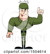 Clipart Of A Drunk Buff Caucasian Male Army Soldier Royalty Free Vector Illustration