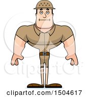 Clipart Of A Bored Buff Caucasian Male Zookeeper Royalty Free Vector Illustration