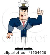 Clipart Of A Drunk Buff Caucasian Male Sea Captain Royalty Free Vector Illustration