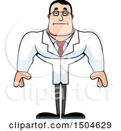 Clipart Of A Bored Buff Caucasian Male Scientist Royalty Free Vector Illustration