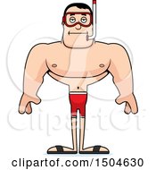 Clipart Of A Bored Buff Caucasian Male In Snorkel Gear Royalty Free Vector Illustration