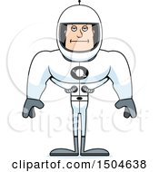 Clipart Of A Bored Buff Caucasian Male Astronaut Royalty Free Vector Illustration