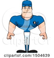Clipart Of A Bored Buff Caucasian Male Baseball Player Royalty Free Vector Illustration