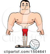 Poster, Art Print Of Bored Buff Caucasian Male Beach Volleyball Player