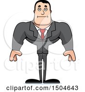 Clipart Of A Bored Buff Caucasian Male Royalty Free Vector Illustration