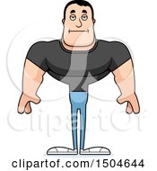 Clipart Of A Bored Buff Casual Caucasian Man Royalty Free Vector Illustration
