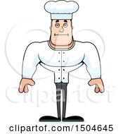 Clipart Of A Bored Buff Caucasian Male Chef Royalty Free Vector Illustration