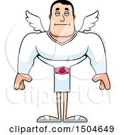 Clipart Of A Bored Buff Caucasian Male Cupid Royalty Free Vector Illustration