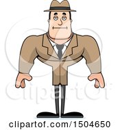 Clipart Of A Bored Buff Caucasian Male Detective Royalty Free Vector Illustration