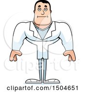 Clipart Of A Bored Buff Caucasian Male Doctor Royalty Free Vector Illustration