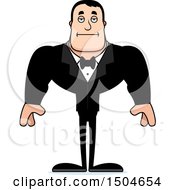 Clipart Of A Bored Buff Caucasian Male Groom Royalty Free Vector Illustration