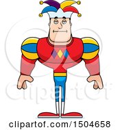 Clipart Of A Bored Buff Caucasian Male Jester Royalty Free Vector Illustration
